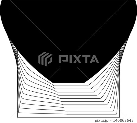 Square blend emblem. Curved lines with frame Square blend emblem. Curved lines with frame 140868645