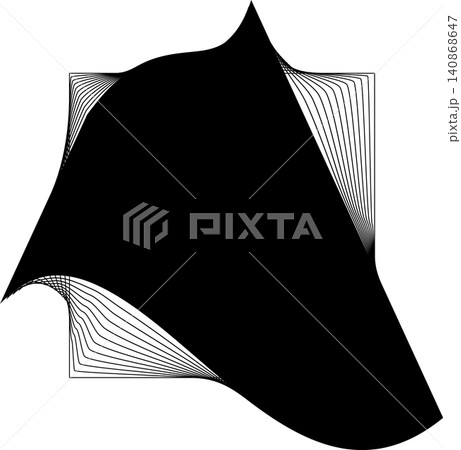 Square blend emblem. Curved lines with frame Square blend emblem. Curved lines with frame 140868647