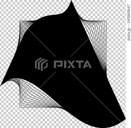Square blend emblem. Curved lines with frame Square blend emblem. Curved lines with frame 140868647