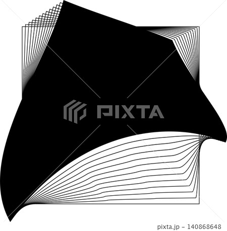 Square blend emblem. Curved lines with frame Square blend emblem. Curved lines with frame 140868648