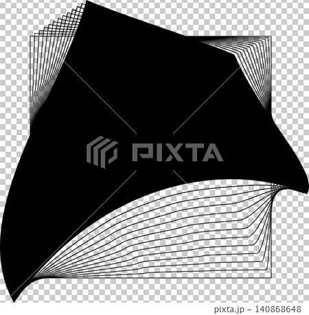 Square blend emblem. Curved lines with frame Square blend emblem. Curved lines with frame 140868648