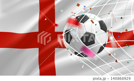 English football team goal concept. 3d vector illustration English football team goal concept. 3d vector illustration 140868929