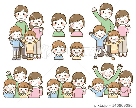 4人家族イラストセット 4人家族イラストセット 140869086