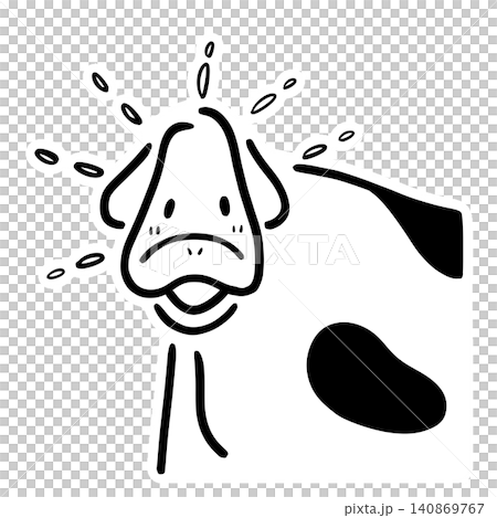 快樂的乳牛插畫 | 明亮、歡快的貼紙風格線條畫 140869767