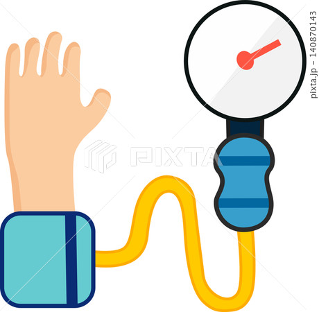 Blood pressure concept with blood pressure meter. vector illustration in flat style 140870143