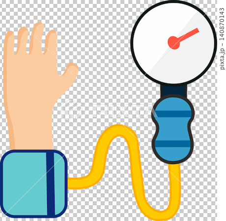 Blood pressure concept with blood pressure meter. vector illustration in flat style Blood pressure concept with blood pressure meter. vector illustration in flat style 140870143