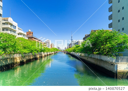 東京・菊川橋から望む都市風景 東京・菊川橋から望む都市風景 140870527
