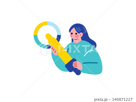 グラフィックデザイナーの女性のイラスト グラフィックデザイナーの女性のイラスト 140871227