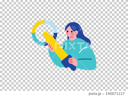 グラフィックデザイナーの女性のイラスト グラフィックデザイナーの女性のイラスト 140871227