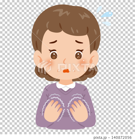 手が震える中年女性イラスト 手が震える中年女性イラスト 140872056