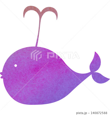 綺麗な水彩模様のクジラのアイコンのイメージのイラスト 140872588