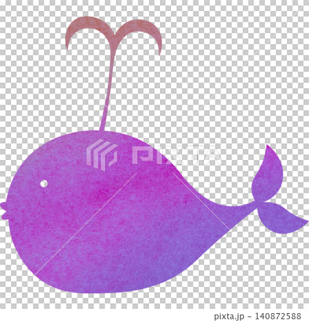綺麗な水彩模様のクジラのアイコンのイメージのイラスト 140872588