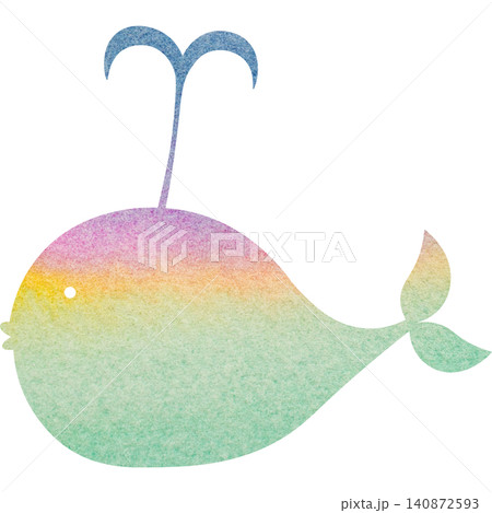 綺麗な水彩模様のクジラのアイコンのイメージのイラスト 綺麗な水彩模様のクジラのアイコンのイメージのイラスト 140872593