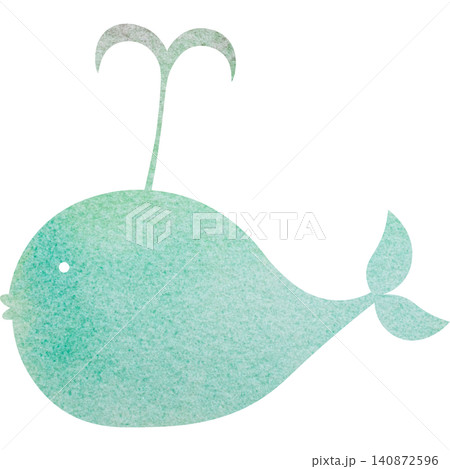 綺麗な水彩模様のクジラのアイコンのイメージのイラスト 綺麗な水彩模様のクジラのアイコンのイメージのイラスト 140872596