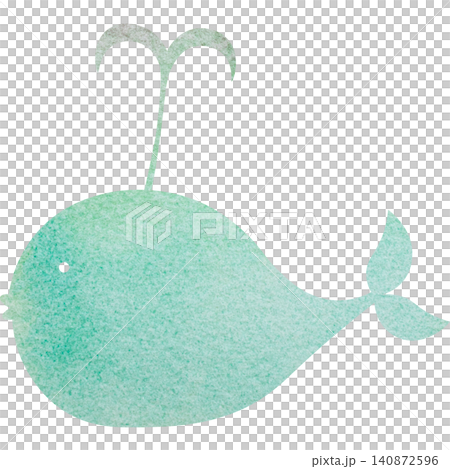 綺麗な水彩模様のクジラのアイコンのイメージのイラスト 綺麗な水彩模様のクジラのアイコンのイメージのイラスト 140872596
