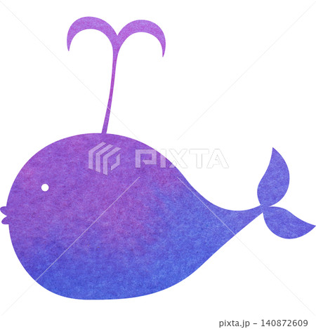 綺麗な水彩模様のクジラのアイコンのイメージのイラスト 綺麗な水彩模様のクジラのアイコンのイメージのイラスト 140872609