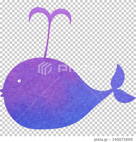 綺麗な水彩模様のクジラのアイコンのイメージのイラスト 綺麗な水彩模様のクジラのアイコンのイメージのイラスト 140872609