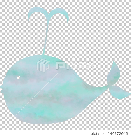 綺麗な水彩模様のクジラのアイコンのイメージのイラスト 綺麗な水彩模様のクジラのアイコンのイメージのイラスト 140872646