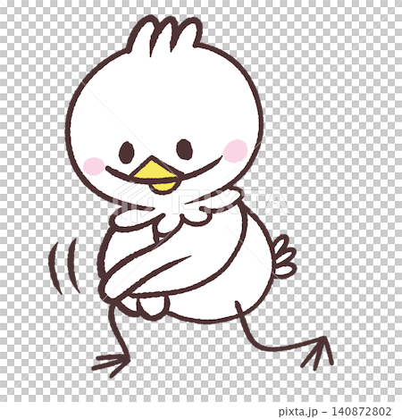 Illustration of a white bird doing stretching exercises Illustration of a white bird doing stretching exercises 140872802