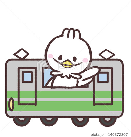 電車で移動する白い鳥のイメージイラスト 電車で移動する白い鳥のイメージイラスト 140872807