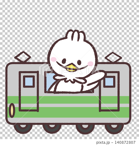 電車で移動する白い鳥のイメージイラスト 電車で移動する白い鳥のイメージイラスト 140872807