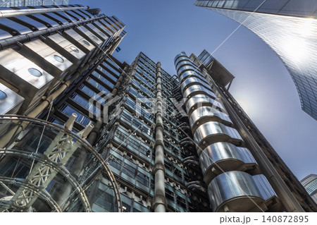 Low angle view of the Lloyd's building in London Low angle view of the Lloyd's building in London 140872895
