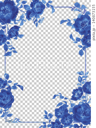 An elegant rose frame with a blue base. An elegant rose frame with a blue base. 140873155