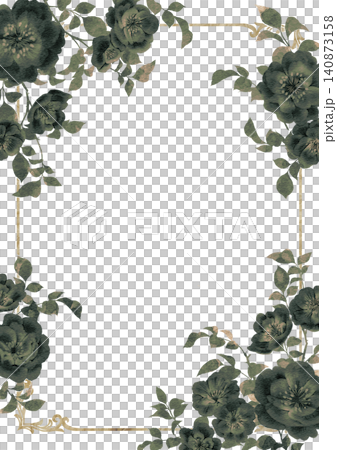 An elegant rose frame with a green base. An elegant rose frame with a green base. 140873158