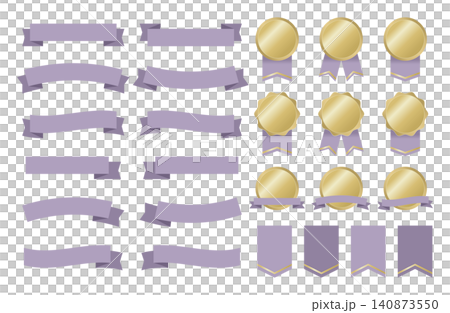 Simple purple ribbon frame set Simple purple ribbon frame set 140873550