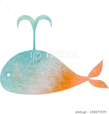 綺麗な水彩模様のクジラのアイコンのイメージのイラスト 綺麗な水彩模様のクジラのアイコンのイメージのイラスト 140873574