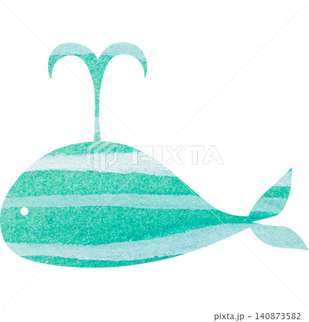綺麗な水彩模様のクジラのアイコンのイメージのイラスト 綺麗な水彩模様のクジラのアイコンのイメージのイラスト 140873582