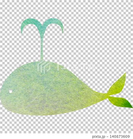 綺麗な水彩模様のクジラのアイコンのイメージのイラスト 綺麗な水彩模様のクジラのアイコンのイメージのイラスト 140873609