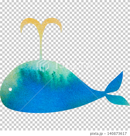 綺麗な水彩模様のクジラのアイコンのイメージのイラスト 綺麗な水彩模様のクジラのアイコンのイメージのイラスト 140873617