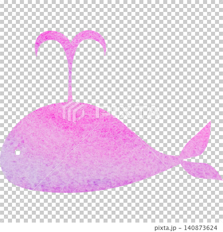 綺麗な水彩模様のクジラのアイコンのイメージのイラスト 140873624