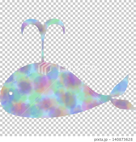 綺麗な水彩模様のクジラのアイコンのイメージのイラスト 綺麗な水彩模様のクジラのアイコンのイメージのイラスト 140873628