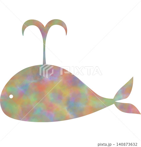 綺麗な水彩模様のクジラのアイコンのイメージのイラスト 綺麗な水彩模様のクジラのアイコンのイメージのイラスト 140873632