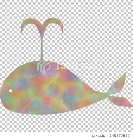 綺麗な水彩模様のクジラのアイコンのイメージのイラスト 綺麗な水彩模様のクジラのアイコンのイメージのイラスト 140873632