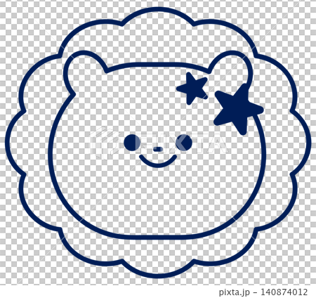 かわいい獅子座(線のみ) かわいい獅子座(線のみ) 140874012