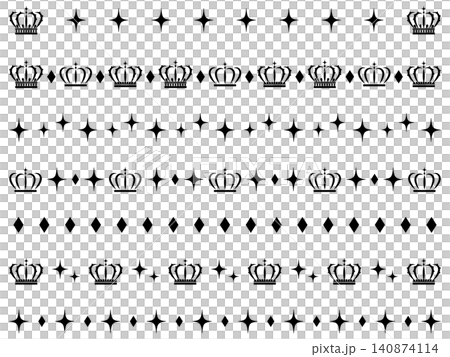 Crown and glitter line set of 7 - Black Crown and glitter line set of 7 - Black 140874114