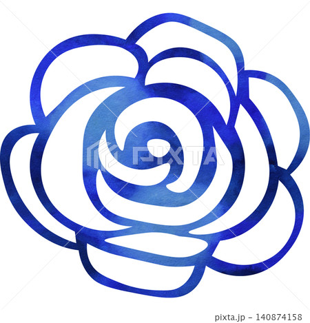 綺麗な水彩模様の薔薇のアイコンのイメージのイラスト 綺麗な水彩模様の薔薇のアイコンのイメージのイラスト 140874158