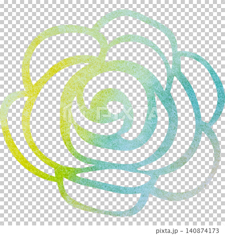 綺麗な水彩模様の薔薇のアイコンのイメージのイラスト 綺麗な水彩模様の薔薇のアイコンのイメージのイラスト 140874173