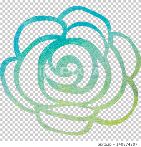 綺麗な水彩模様の薔薇のアイコンのイメージのイラスト 綺麗な水彩模様の薔薇のアイコンのイメージのイラスト 140874207