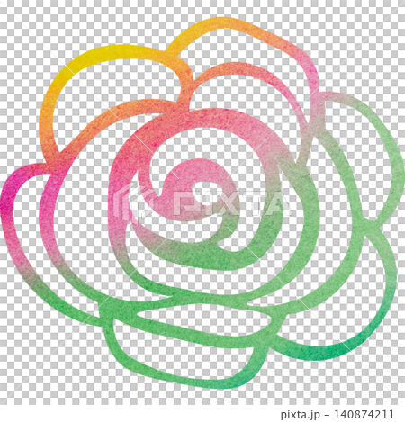 Beautiful watercolor rose icon image illustration 140874211