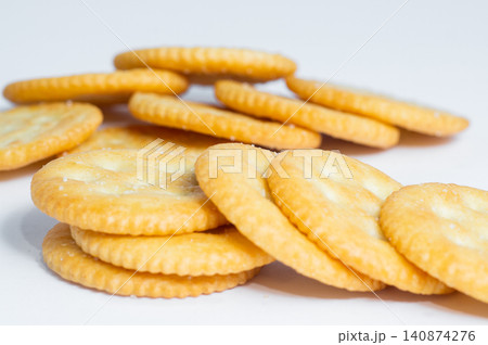 Original Ritz crackers on a white background. Close-up. 140874276