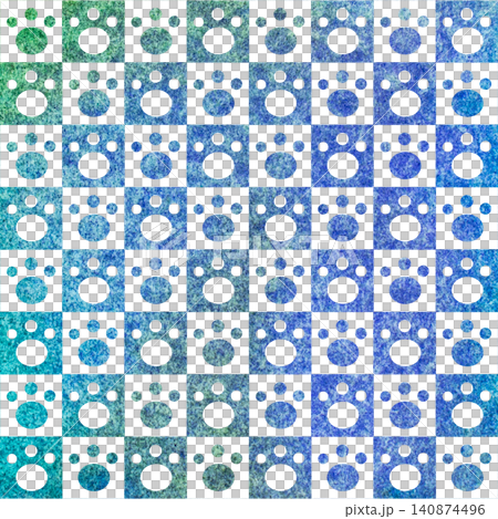 An illustration of a beautiful watercolor-patterned paw print icon. An illustration of a beautiful watercolor-patterned paw print icon. 140874496