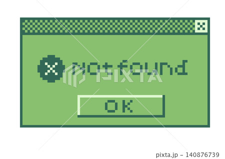 ドット絵のエラーウインドウ,透過背景,緑 ドット絵のエラーウインドウ,透過背景,緑 140876739