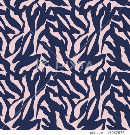 Zebra Leopard textile pattern design in navy blue and blush pink for fashion and home textiles 140876754
