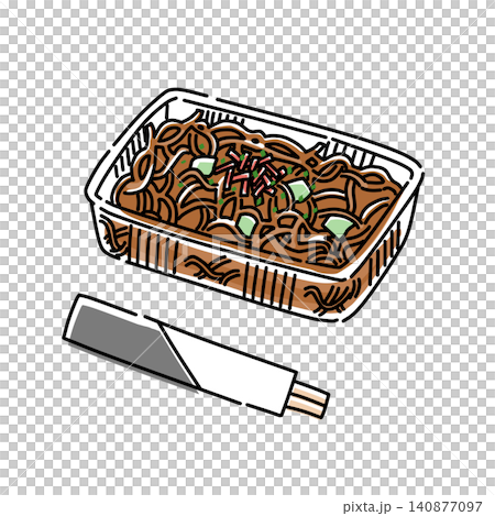 一包炒麵的插圖 140877097