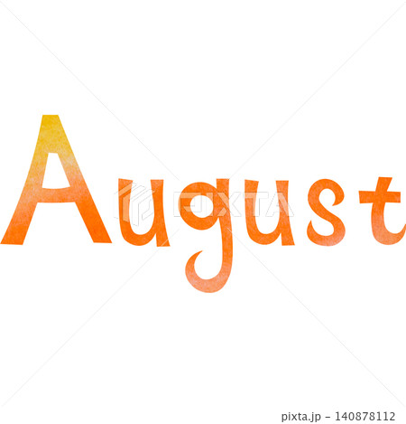 綺麗な水彩模様のAugustのアイコンのイメージのイラスト 綺麗な水彩模様のAugustのアイコンのイメージのイラスト 140878112