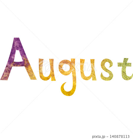 綺麗な水彩模様のAugustのアイコンのイメージのイラスト 140878113